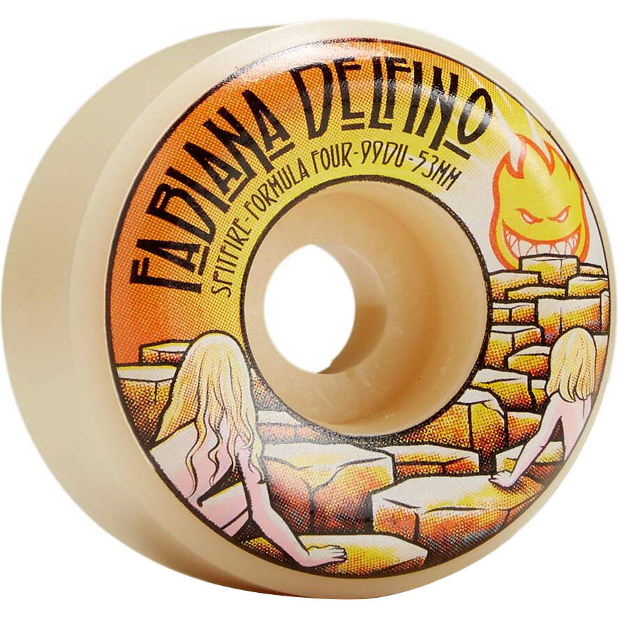 Spitfire Formula Four Fabiana Delfino Conical Full 99a Skateboard Wheels - White 53mm (Pack of 4)