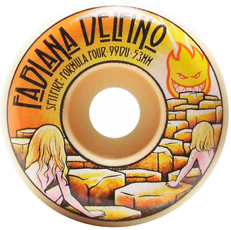 Spitfire Formula Four Fabiana Delfino Conical Full 99a Skateboard Wheels - White 53mm (Pack of 4)