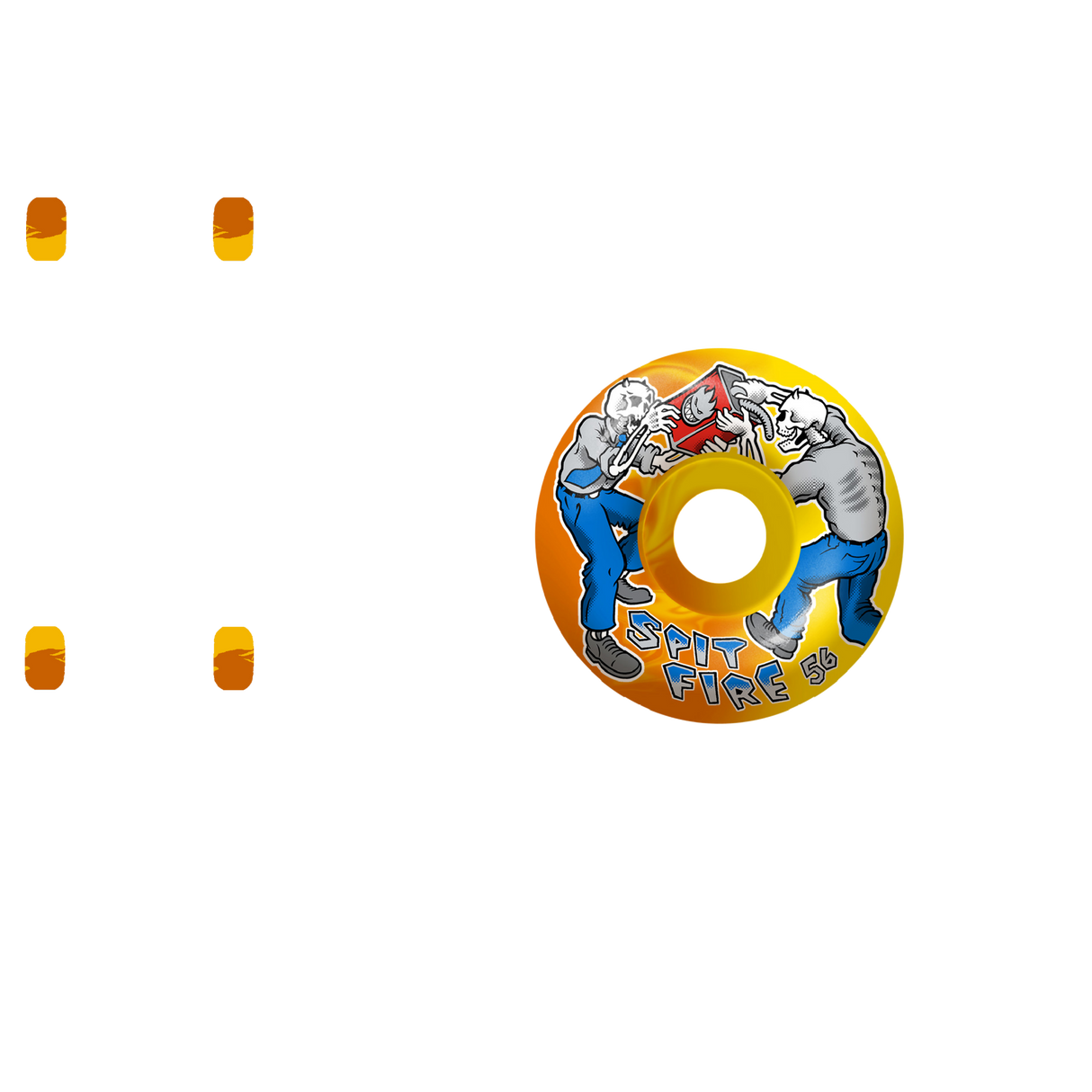 Spitfire Formula Four Firefight Classic 99a Skateboard Wheels - Yellow/Orange 56mm (Pack of 4)