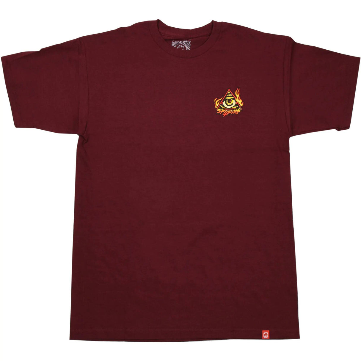 Spitfire Touch of Satan T Shirt - Burgundy/Multi