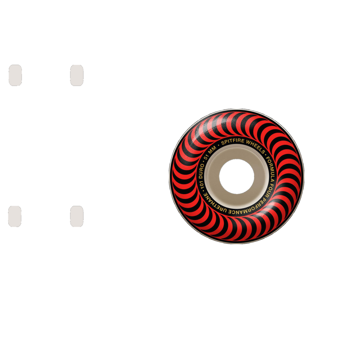 Spitfire Formula Four Classic 101a Skateboard Wheels - Red 51mm (Pack of 4)