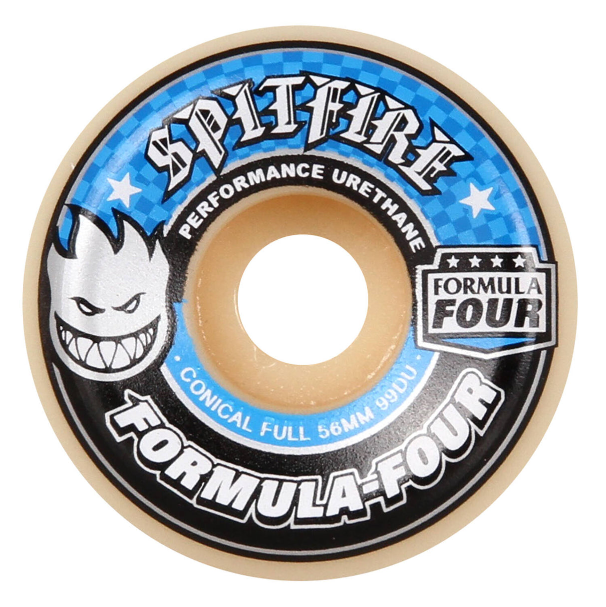 Spitfire Formula Four Conical Full 99D Skateboard Wheels - Blue 56mm (Pack of 4)