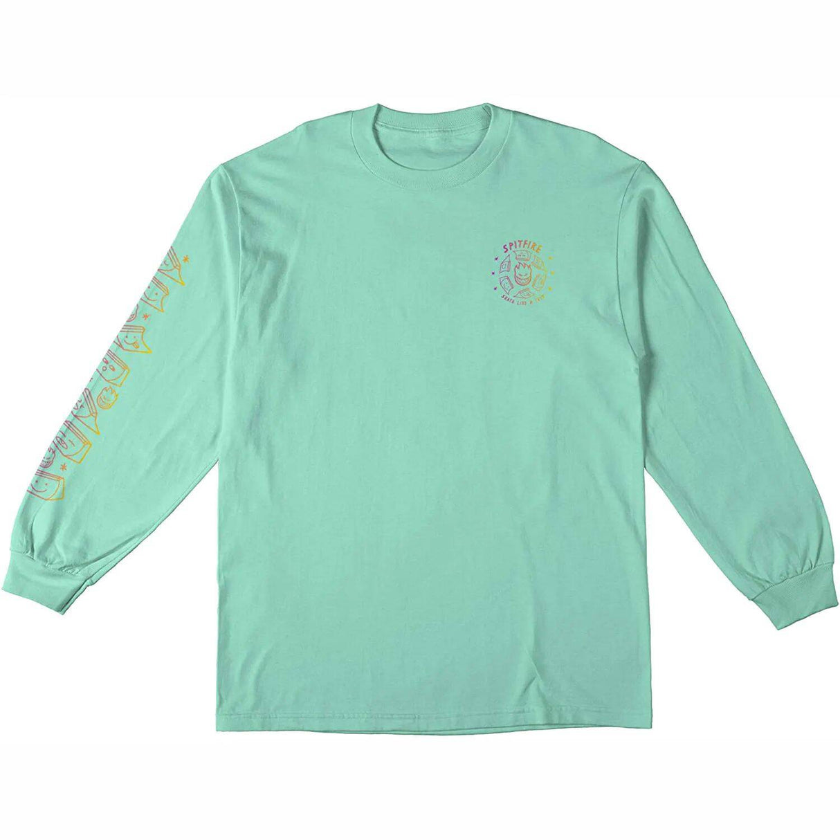 Spitfire Skate Like a Girl Long Sleeve T Shirt - Fade Celadon