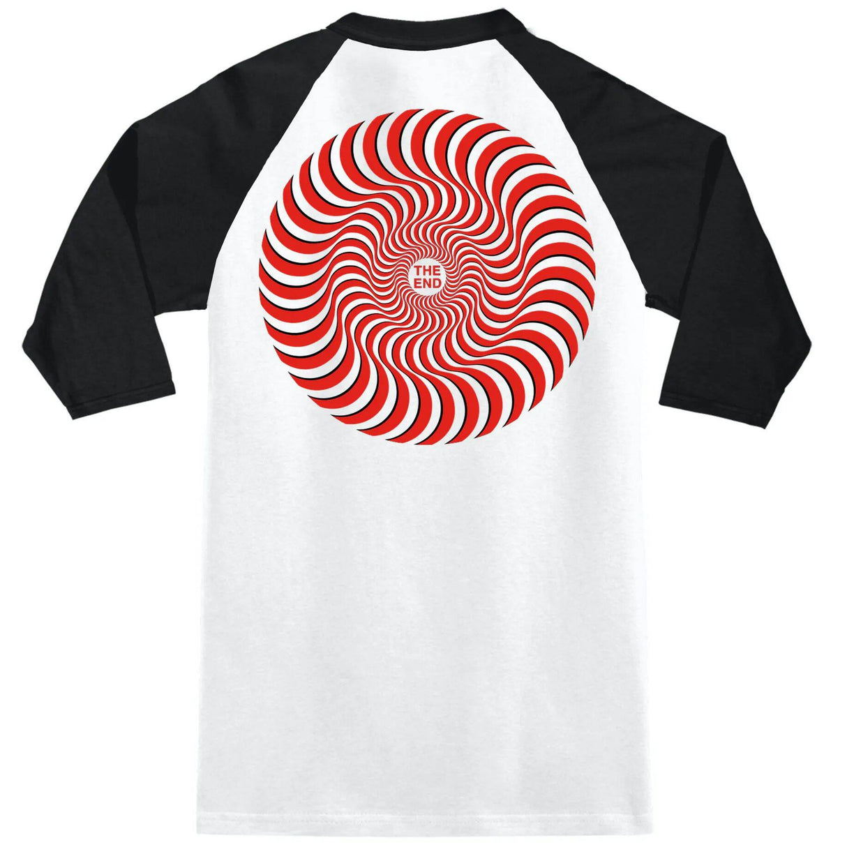Spitfire Classic Swirl Overlay Raglan T Shirt - White/Black/Red & Black