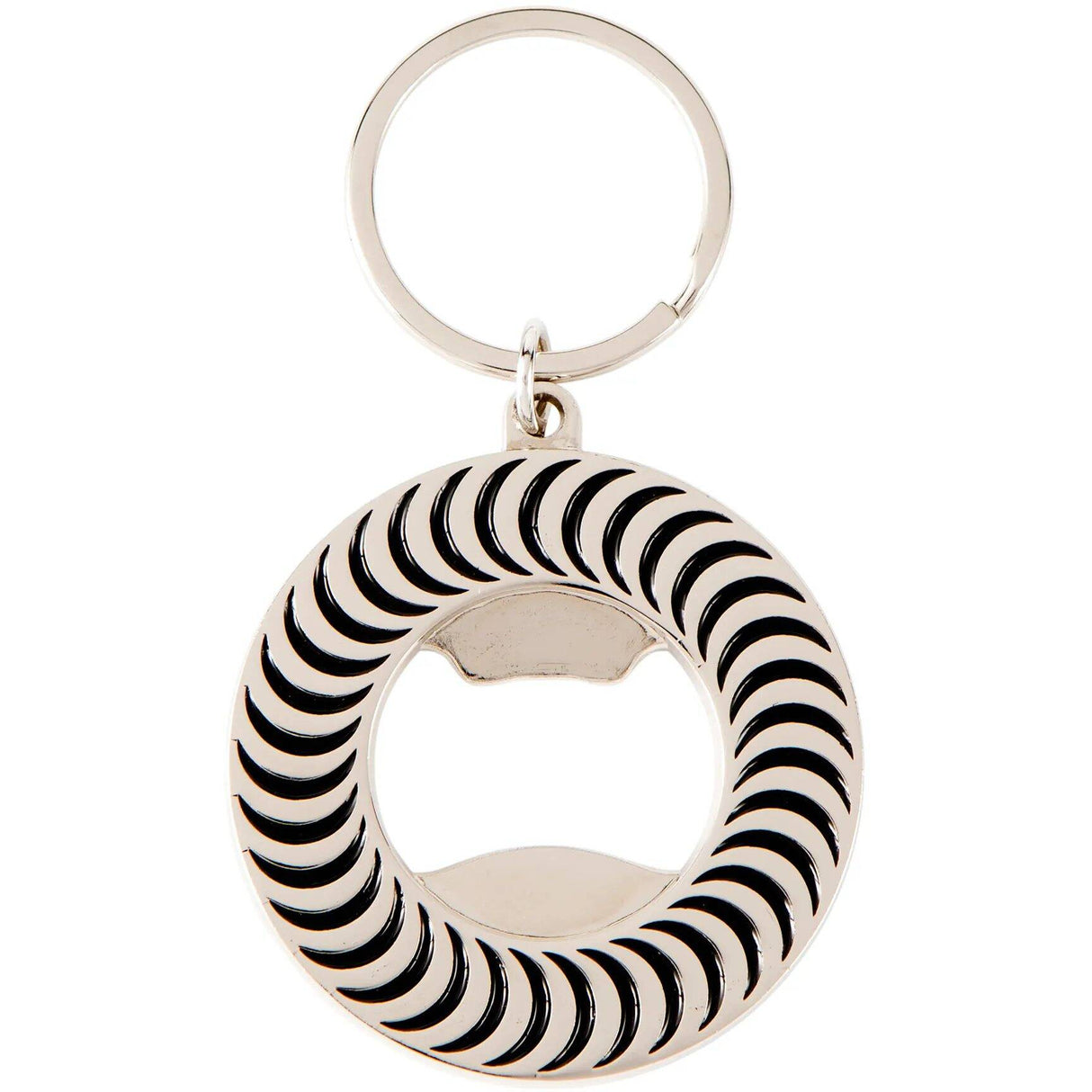 Spitfire Classic Swirl Bottle Opener Key Ring - Polished Nickel/Black