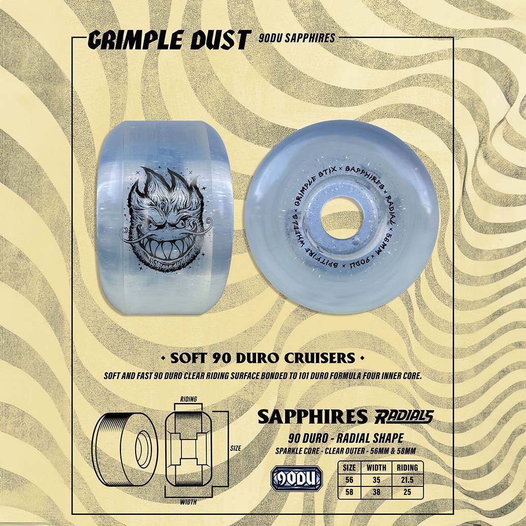 Spitfire x Grimple Sapphire Grimple Dust Skateboard Wheels - 58mm