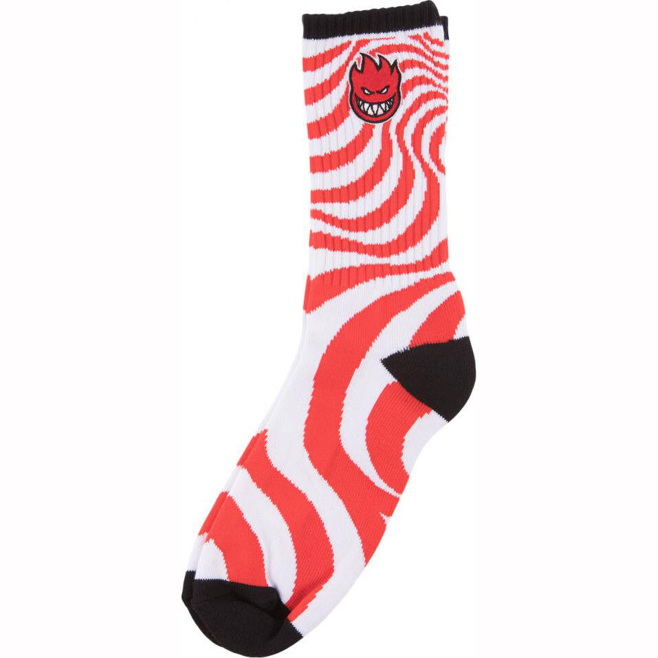 Spitfire Bighead Fill Emb Swirl Socks - Red/White/Black