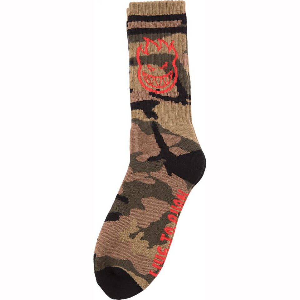 Spitfire Bighead Socks - Camo/Red/Black