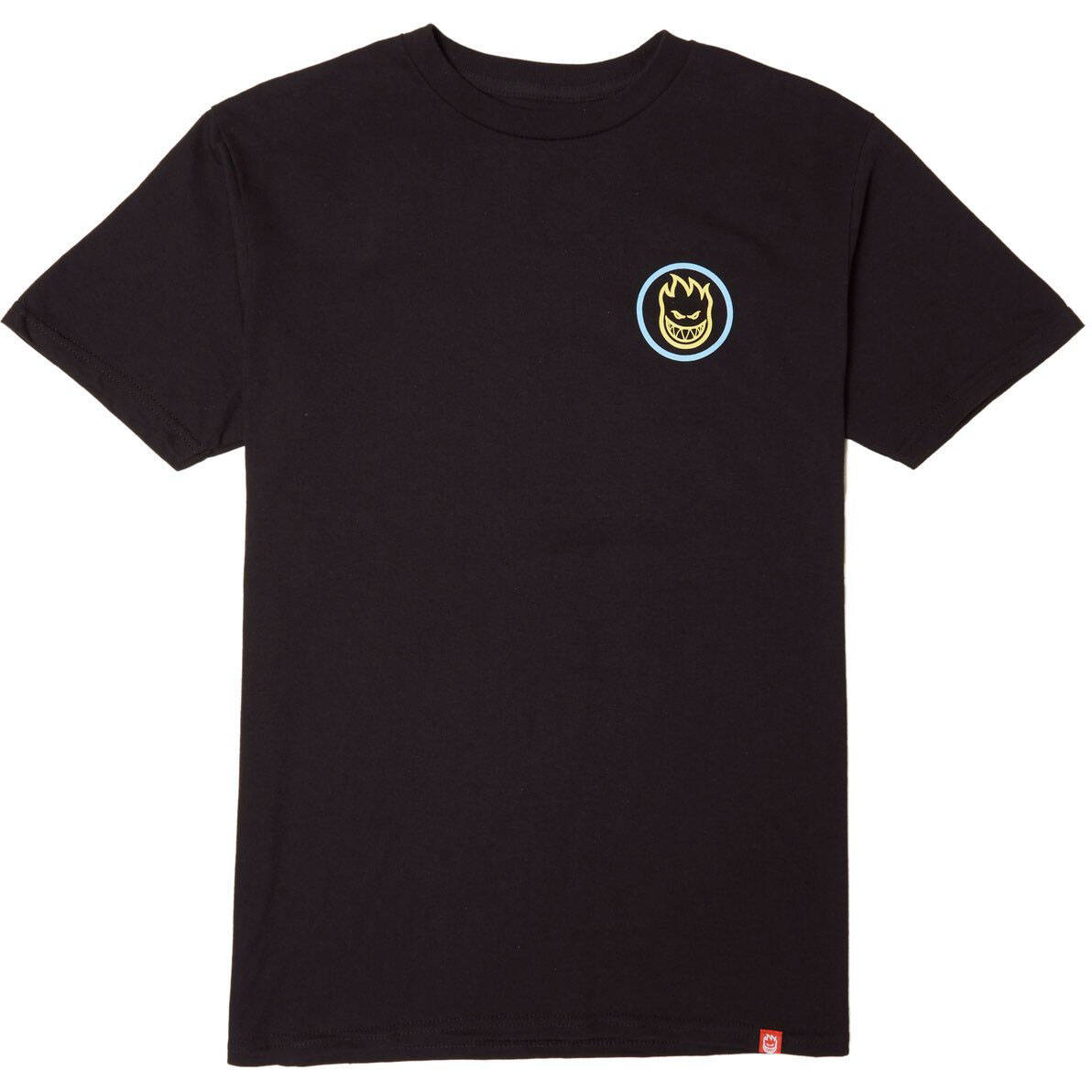 Spitfire Classic Swirl Fade T Shirt - Black/Blue/Yellow Fade