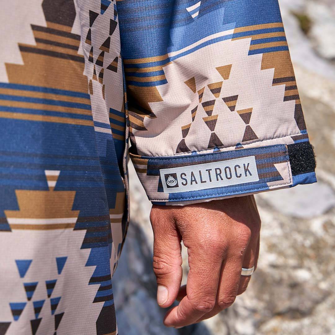 Saltrock Four Seasons Waterproof Changing Robe - Dark Blue Aztek