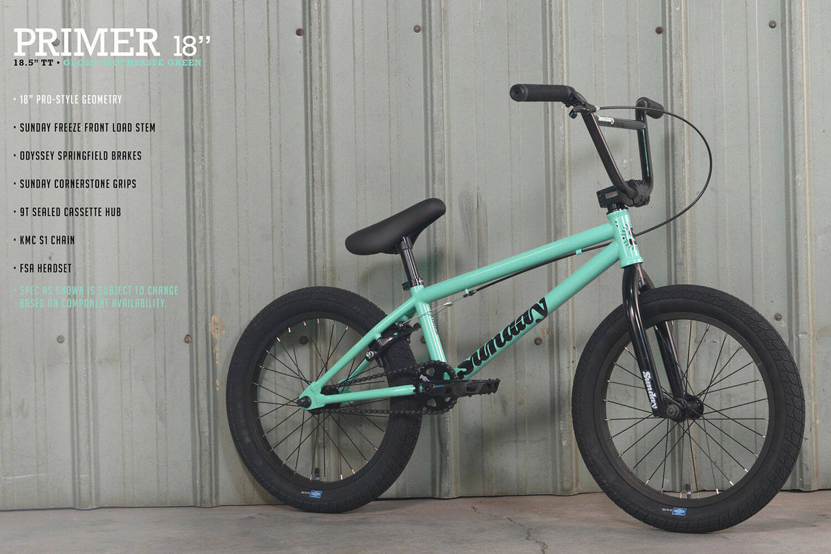Sunday 2022 Primer 18" Complete BMX - Gloss Toothpaste