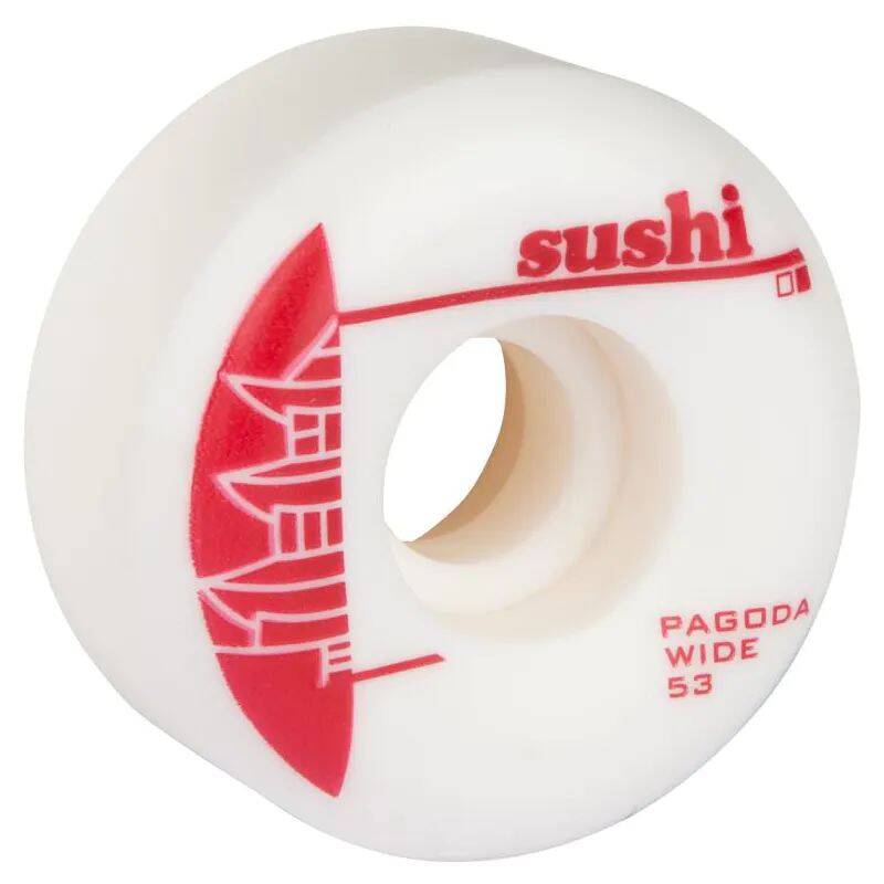 Sushi Pagoda Wide Skateboard Wheels - White 53mm (Pack of 4)