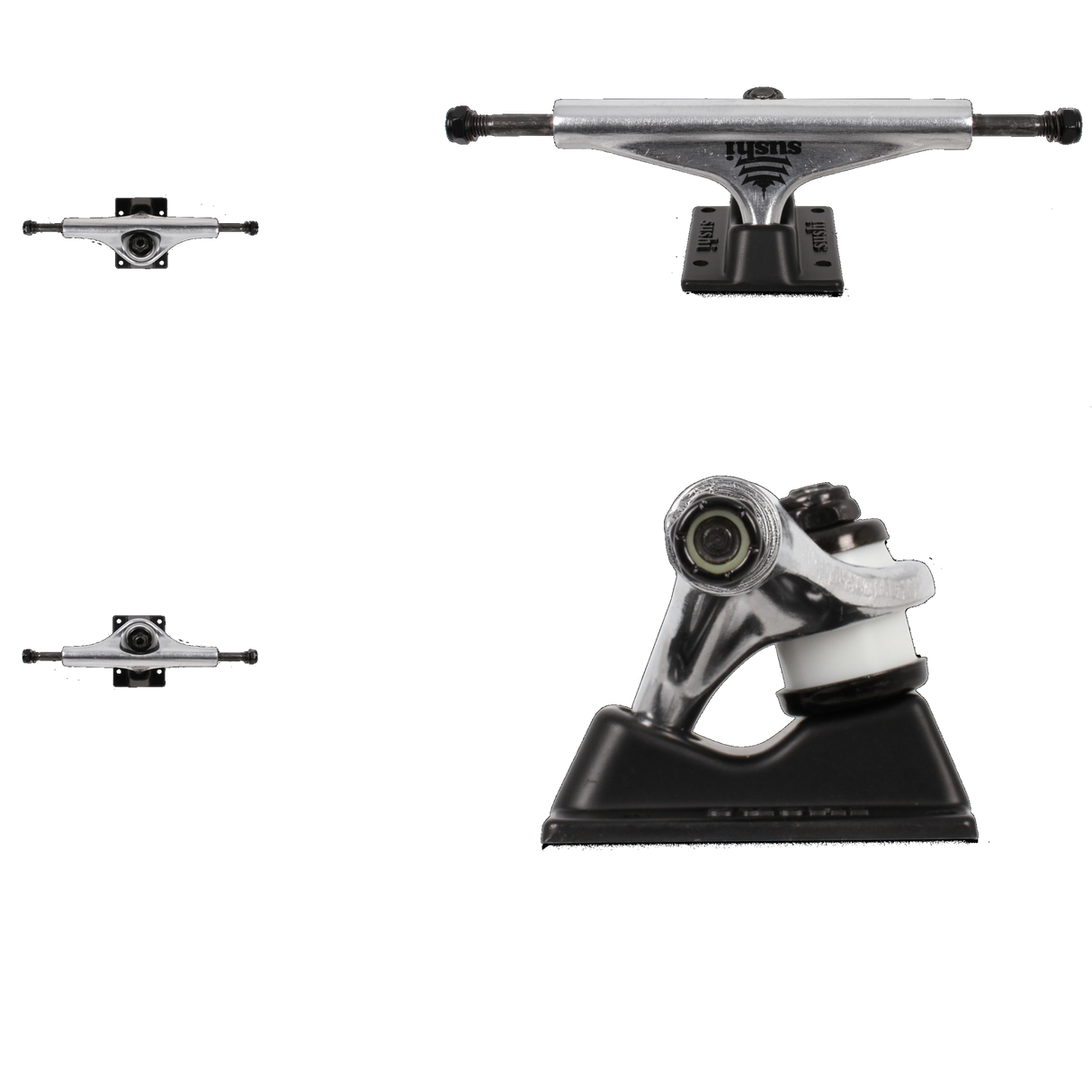 Sushi Pagoda Skateboard Trucks - Silver/Black 5.25''
