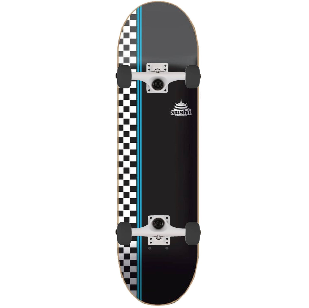 Sushi Checker Logo Custom Skateboard - Black/White 8.25''