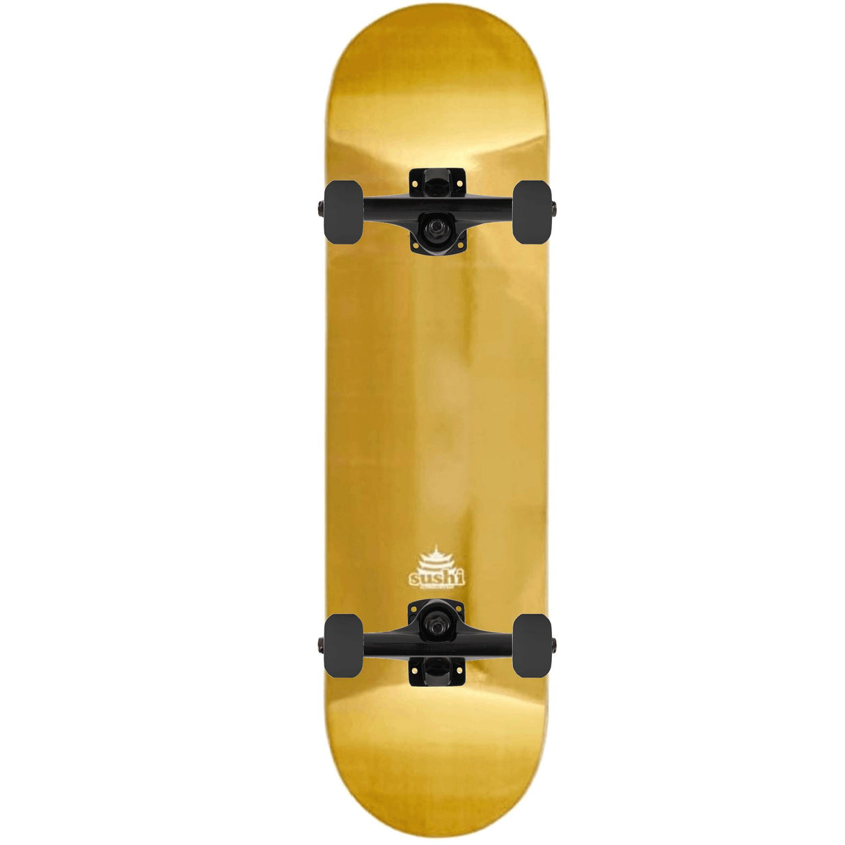 Sushi Pagoda Foil Custom Skateboard - Gold/Black/Black 8.125''