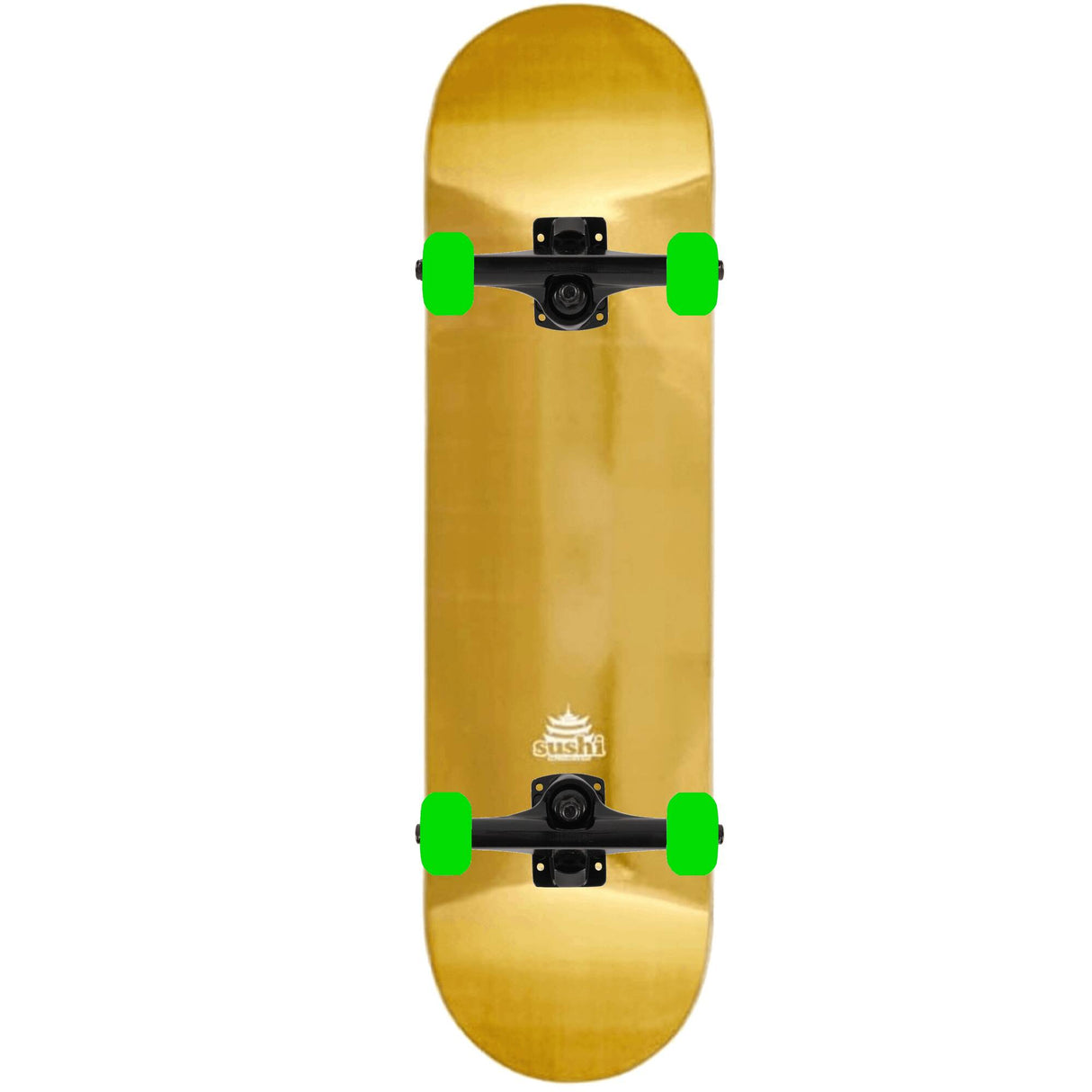 Sushi Pagoda Foil Custom Skateboard - Gold/Black/Green 8.125''
