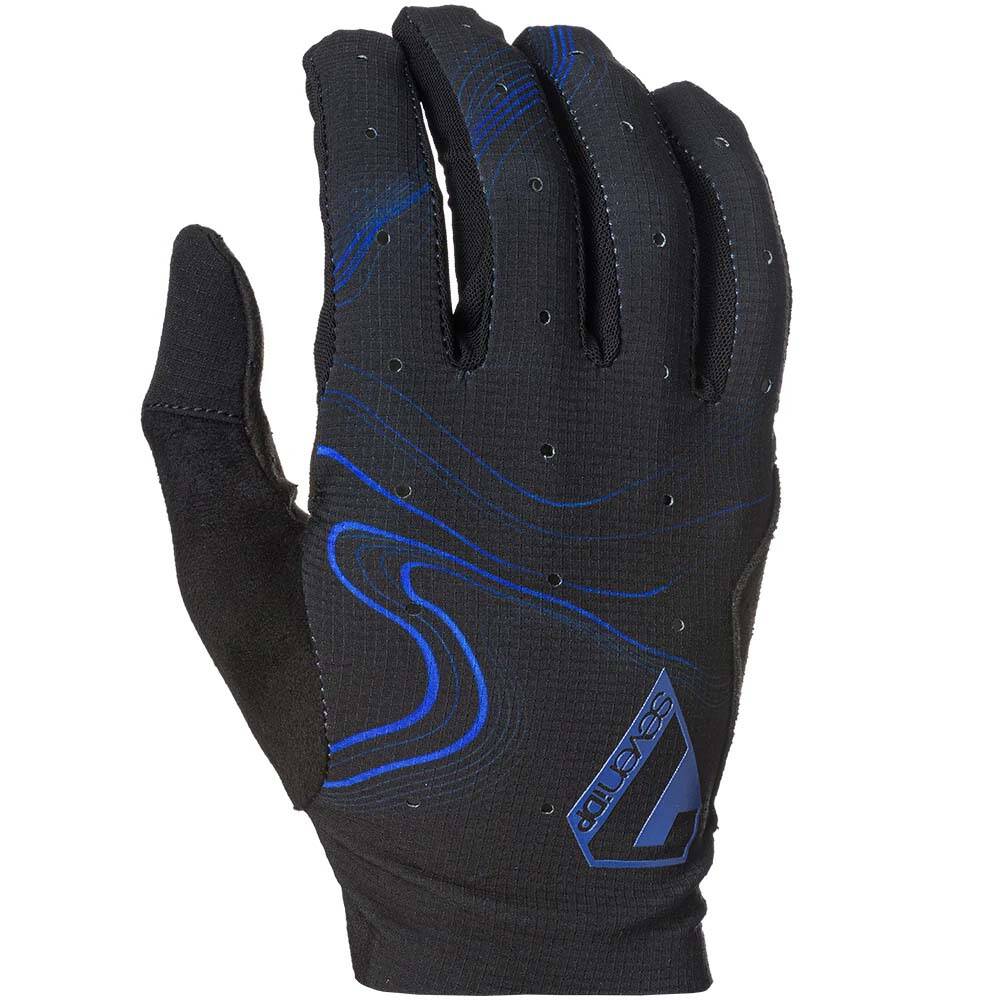 7iDP Control Gloves - Black/Blue Pinstripe