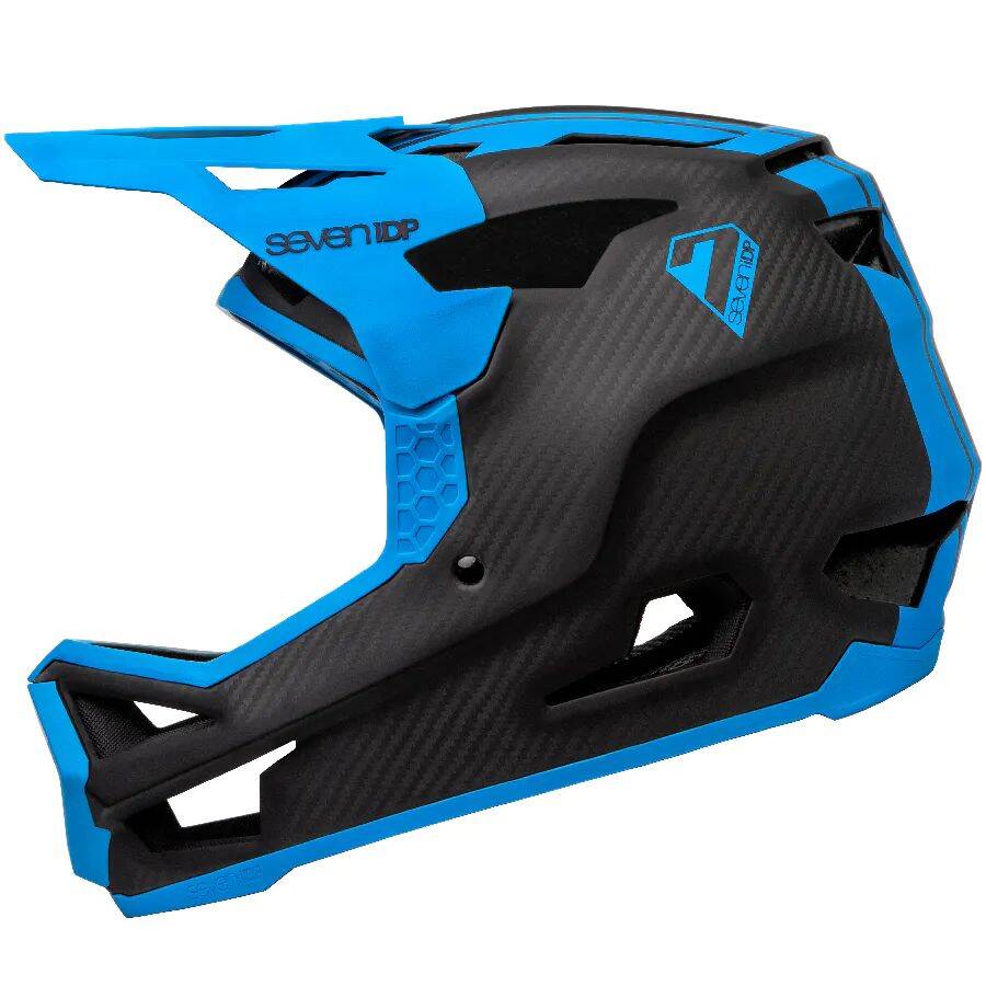 7iDP Project 23 Carbon Full Face Helmet - Raw/Electric Blue
