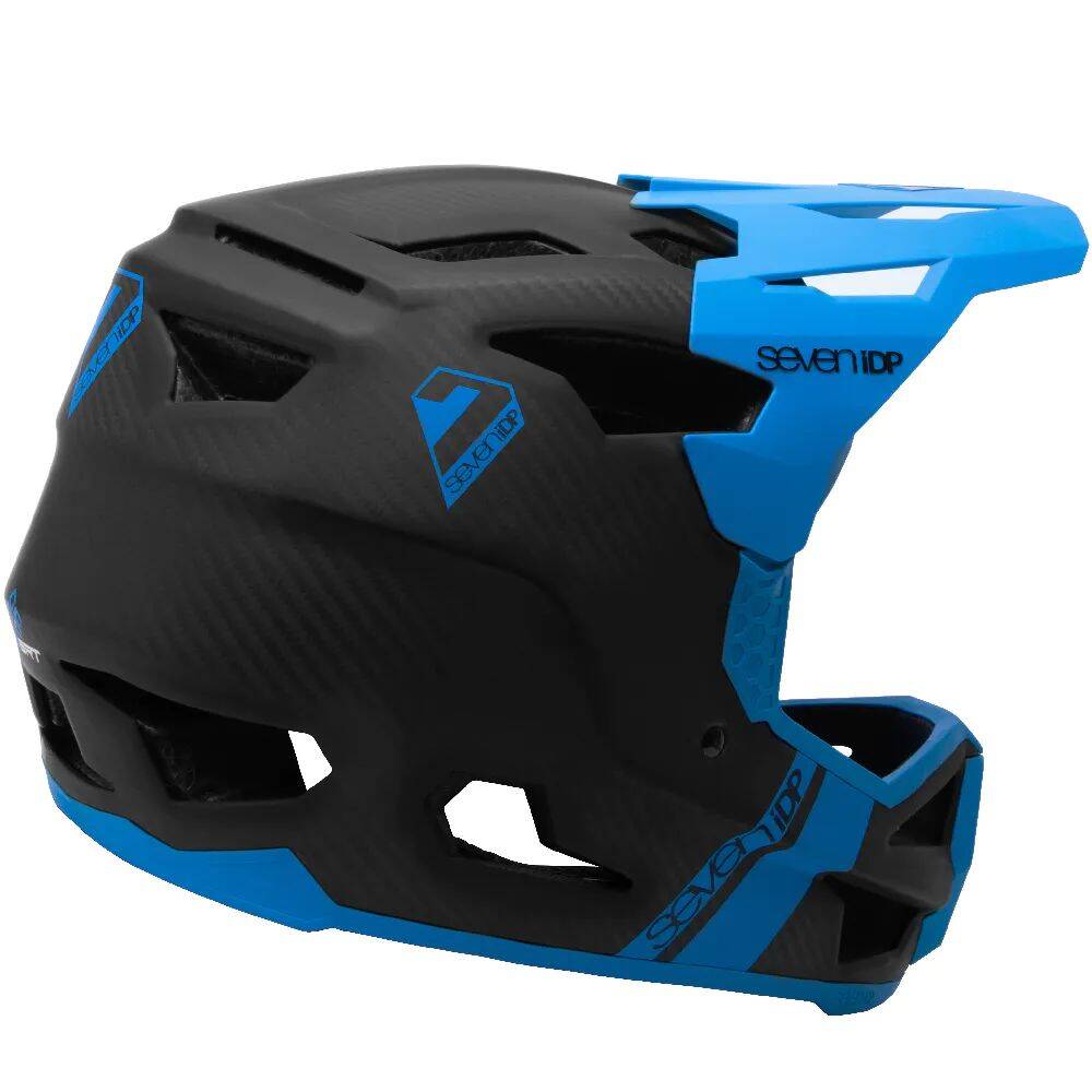 7iDP Project 23 Carbon Full Face Helmet - Raw/Electric Blue