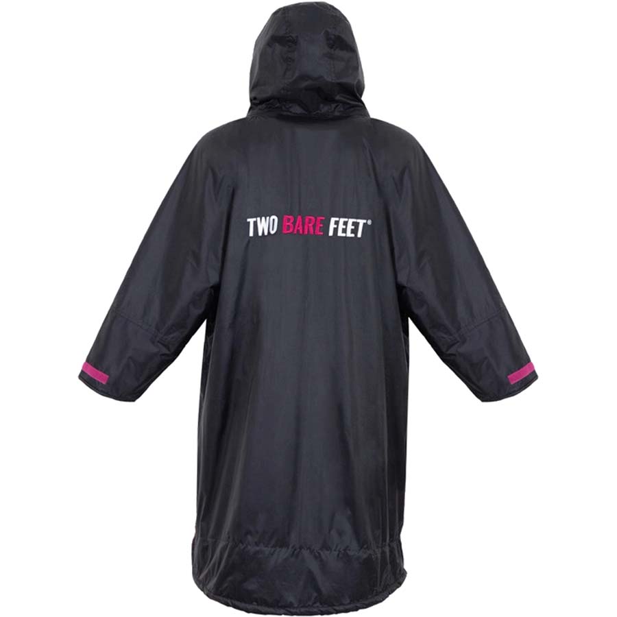 Two Bare Feet Weatherproof Changing Robe with Changing Mat - Black/Raspberry