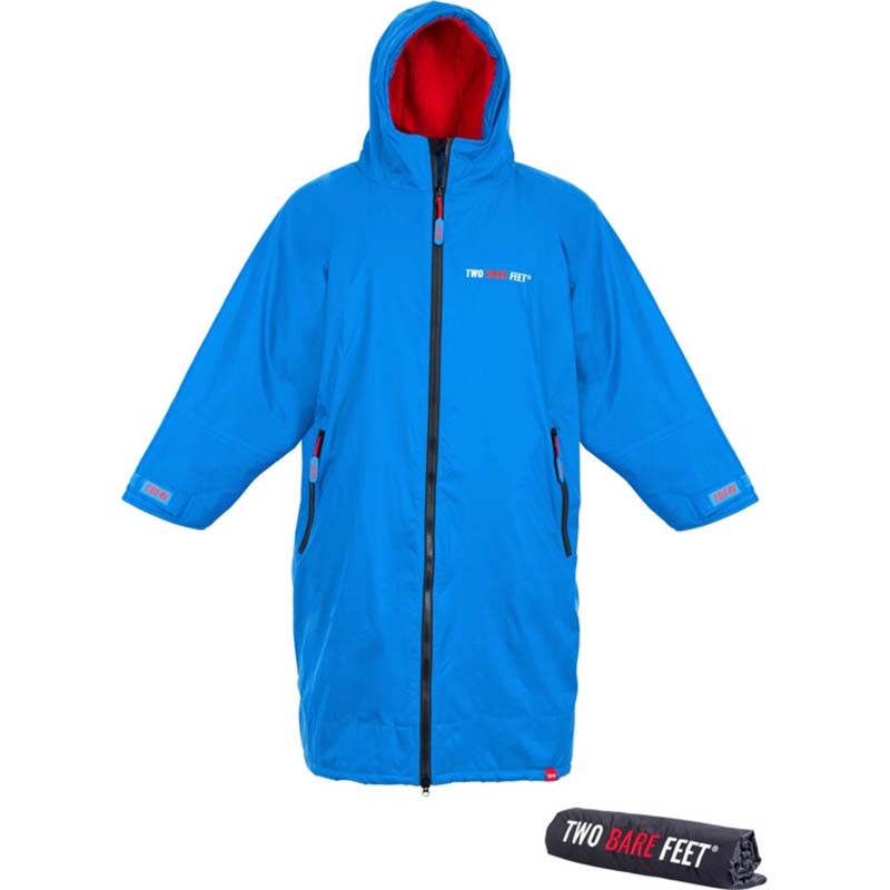 Two Bare Feet Weatherproof Changing Robe with Changing Mat - Blue/Red