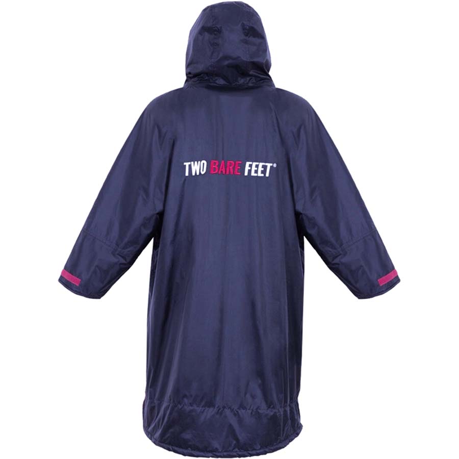 Two Bare Feet Weatherproof Changing Robe - Navy/Raspberry
