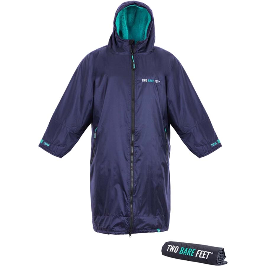 Two Bare Feet Weatherproof Changing Robe with Changing Mat - Navy/Teal