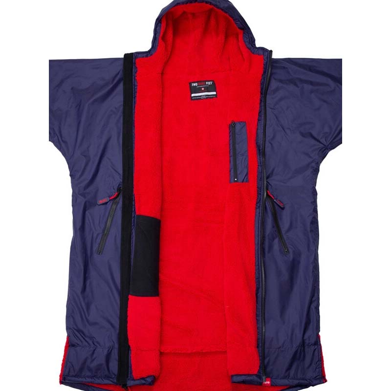 Two Bare Feet Weatherproof Changing Robe with Changing Mat - Navy/Red