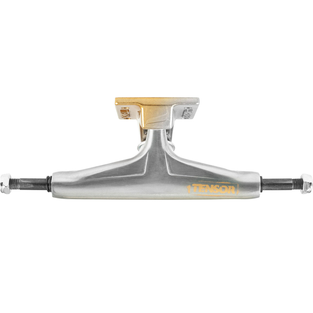 Tensor Alum Stencil Mirror Skateboard Trucks - Raw/Gold Fade 5.5"