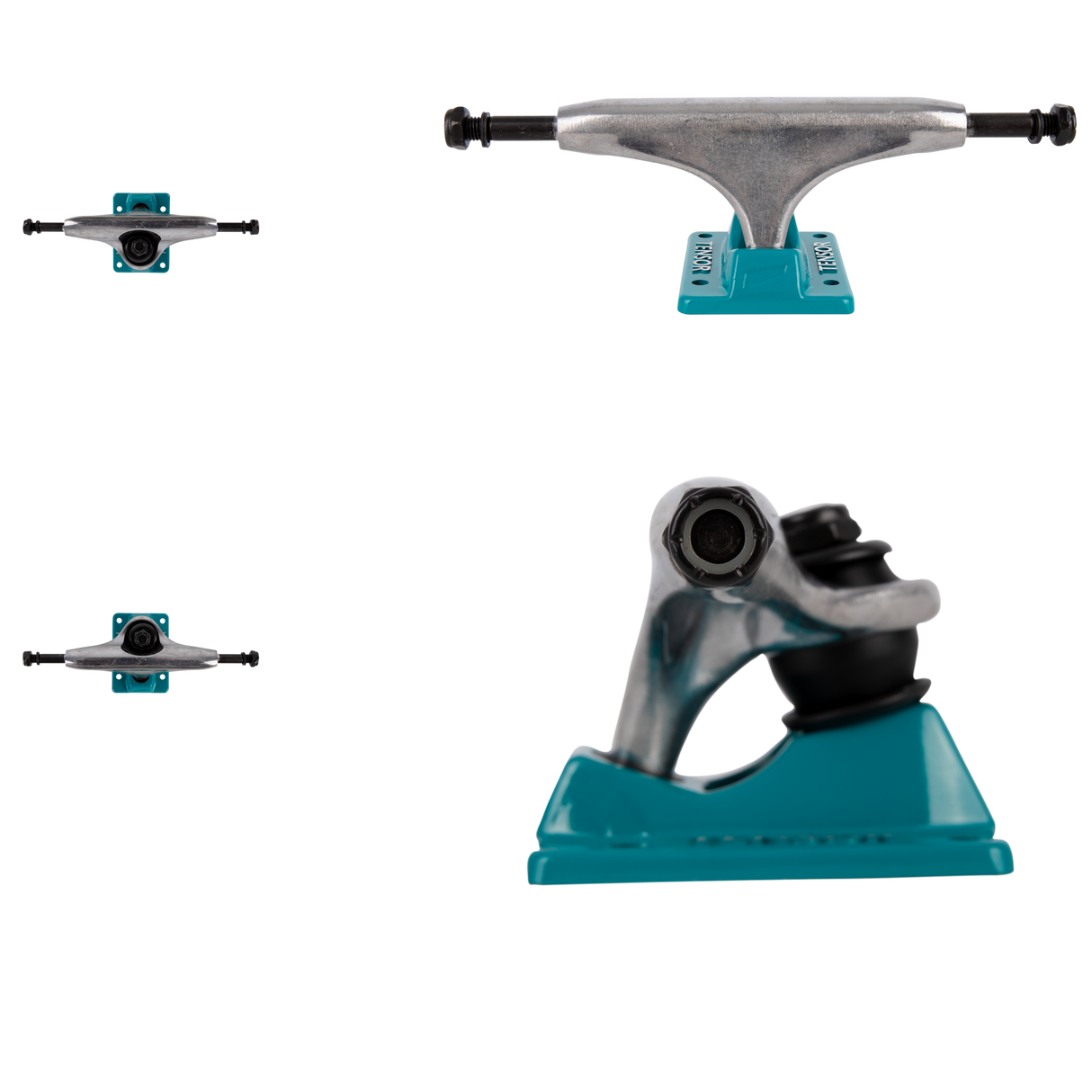 Tensor Alloys Skateboard Trucks - Raw/Aqua 5.25"