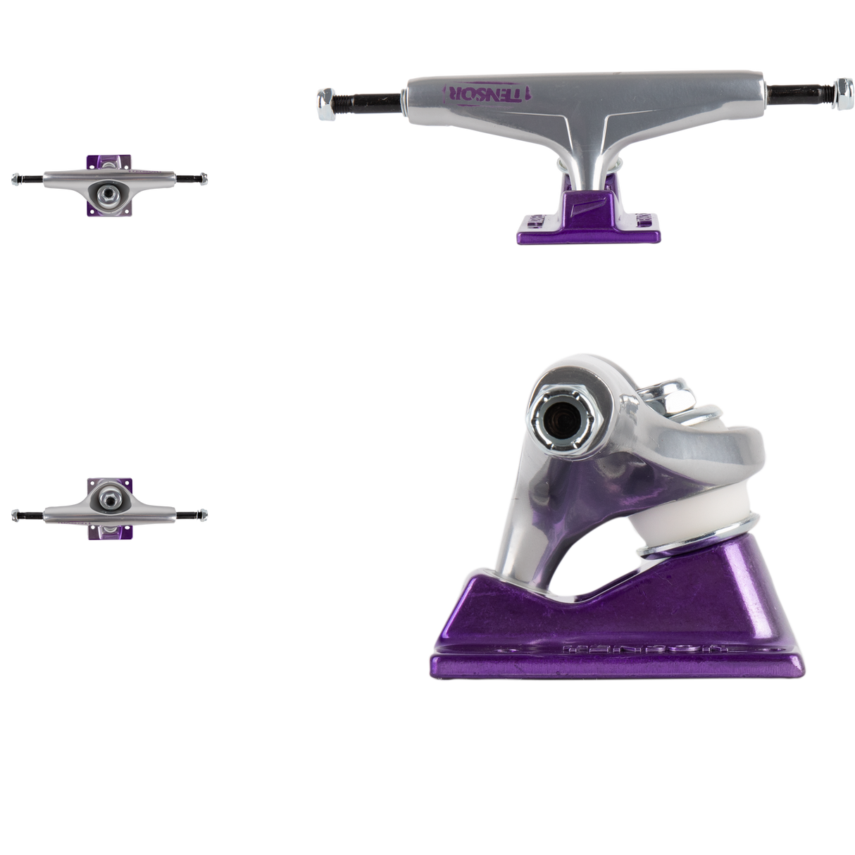 Tensor Stencil Mirror Skateboard Trucks - Raw/Purple Fade 5.25''