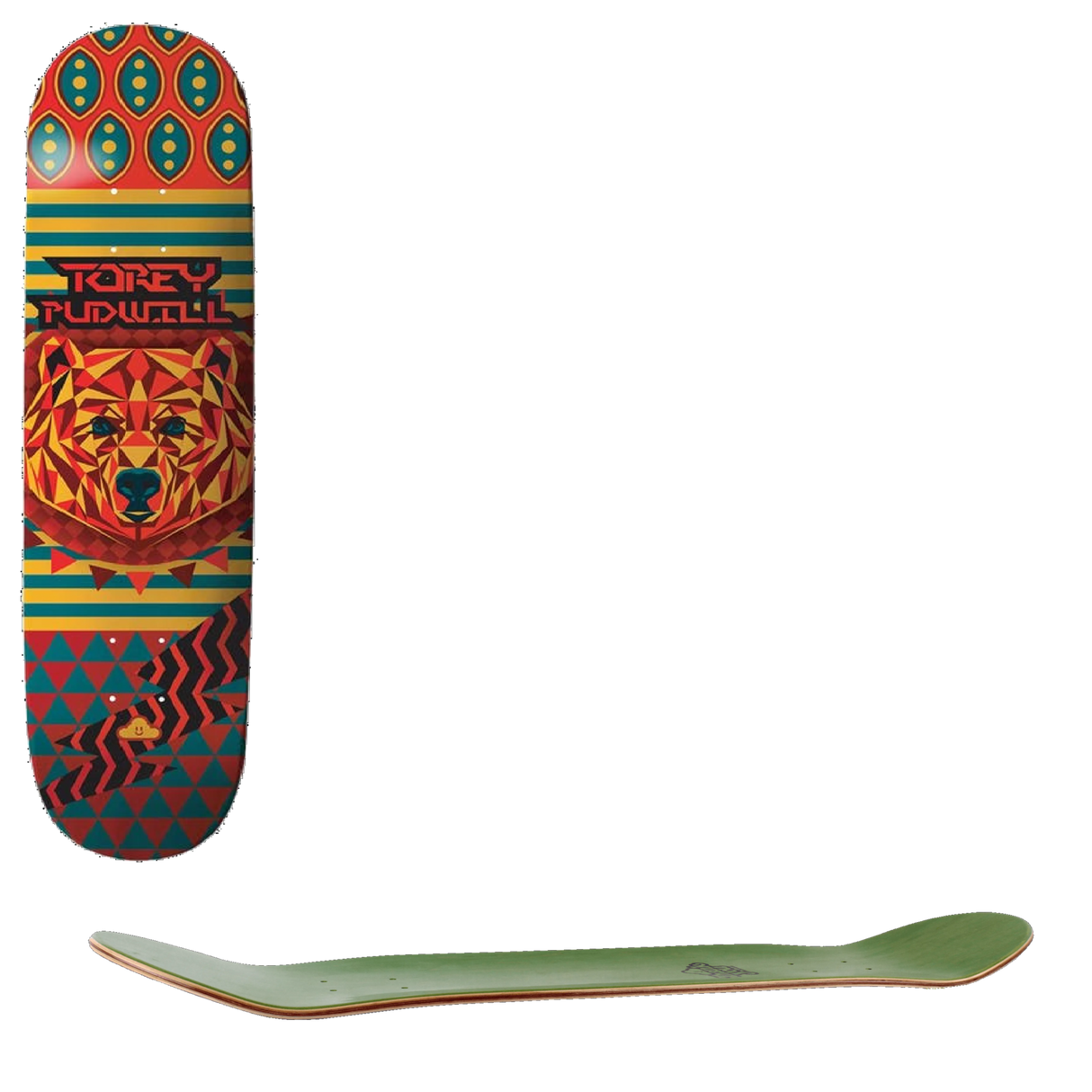 Thank You Torey Pudwill Geo Bear Skateboard Deck 8.5''
