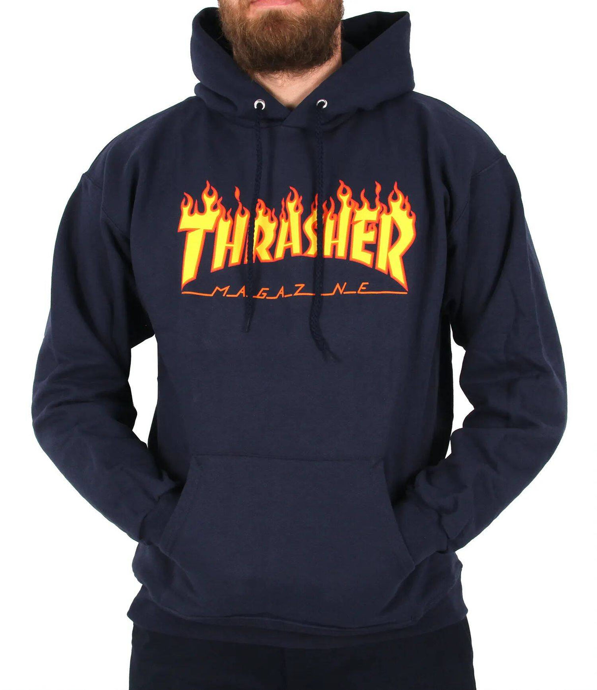Thrasher Flame Logo Hoodie - Navy