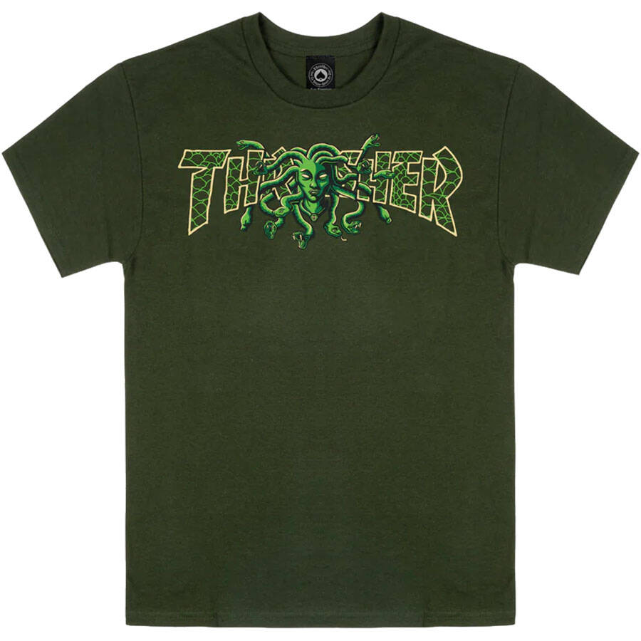 Thrasher Medusa T Shirt - Forest Green