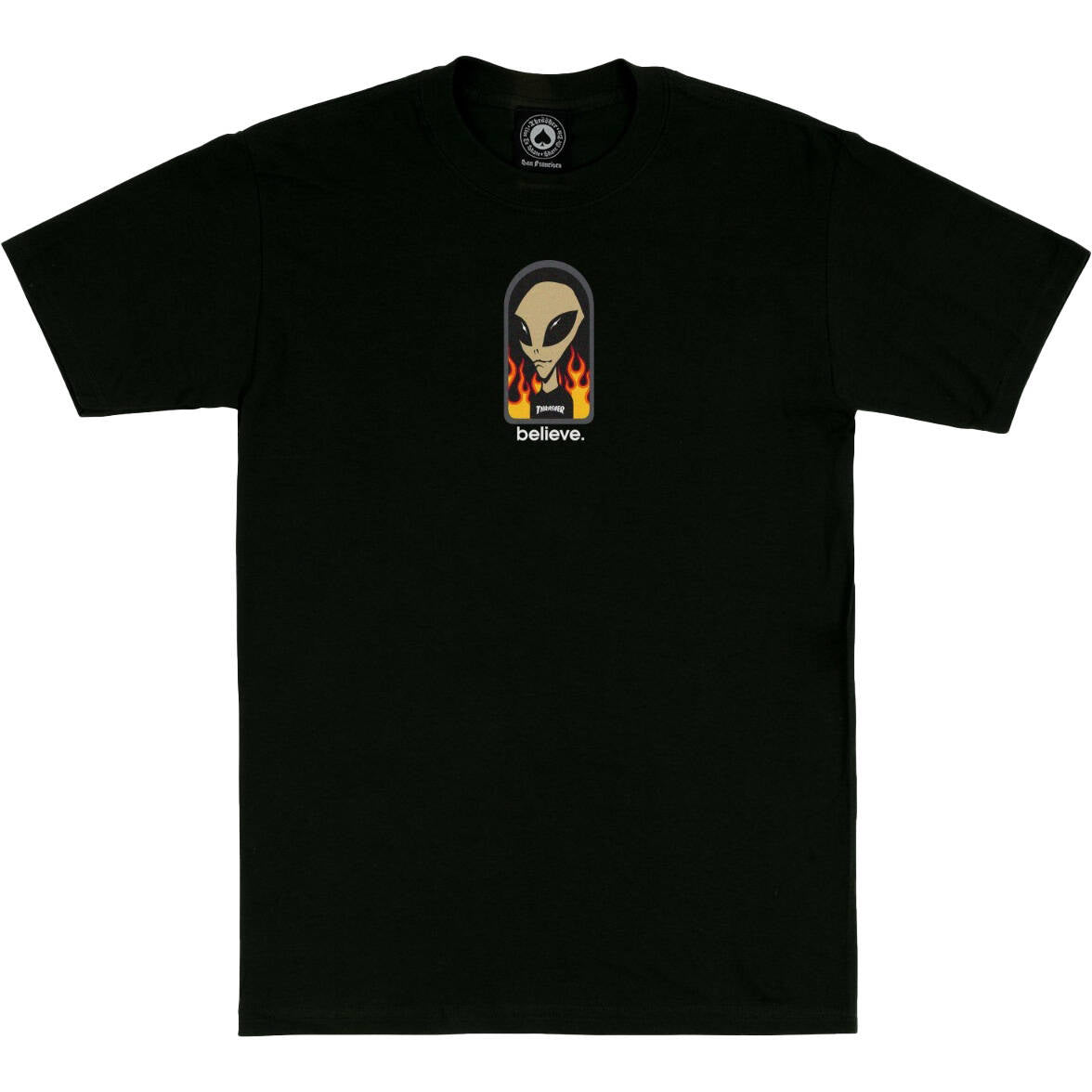 Thrasher x Alien Workshop Believe T Shirt - Black