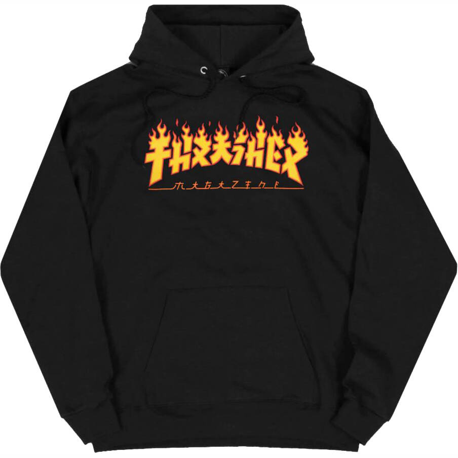 Thrasher Godzilla Flame Hoodie - Black