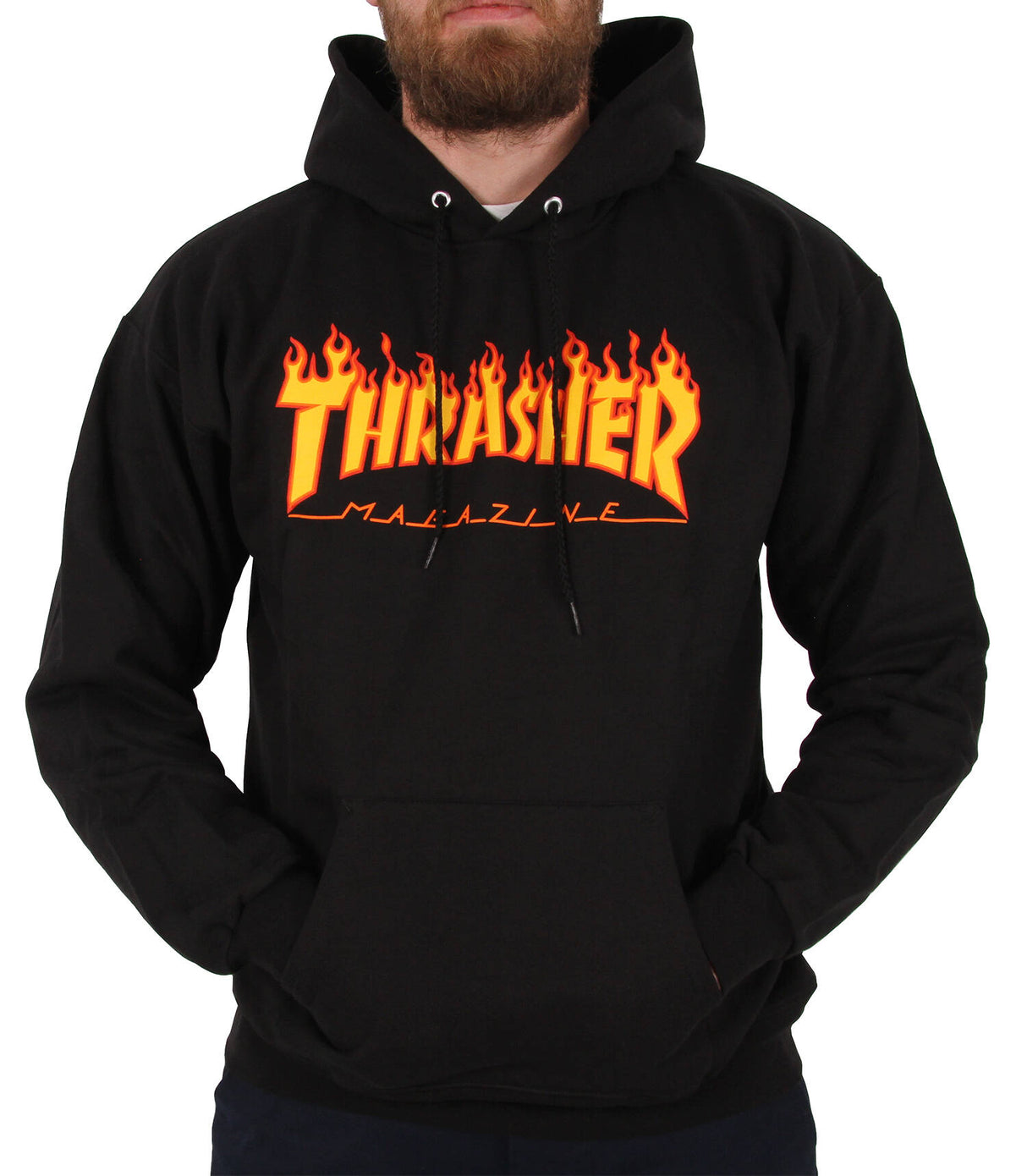 Thrasher Flame Logo Hoodie - Black - Small