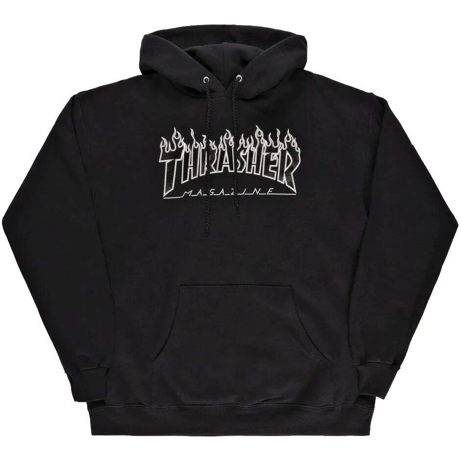 Thrasher Flame Hoodie - Black MED