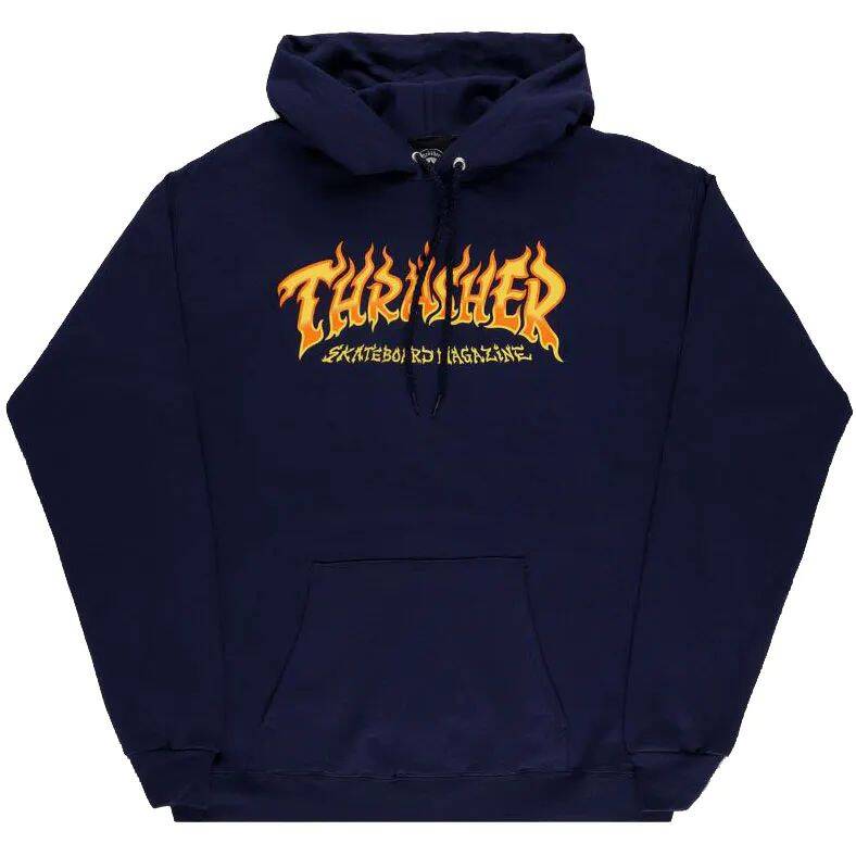 Thrasher Fire Logo Hoodie - Navy