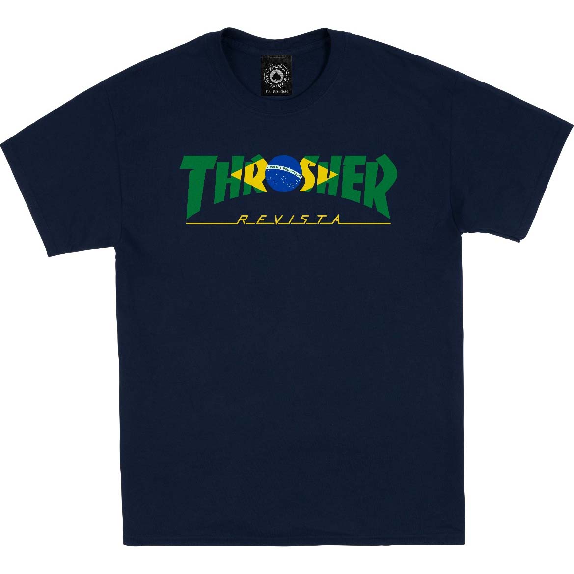 Thrasher Brazil Revista T Shirt - Navy