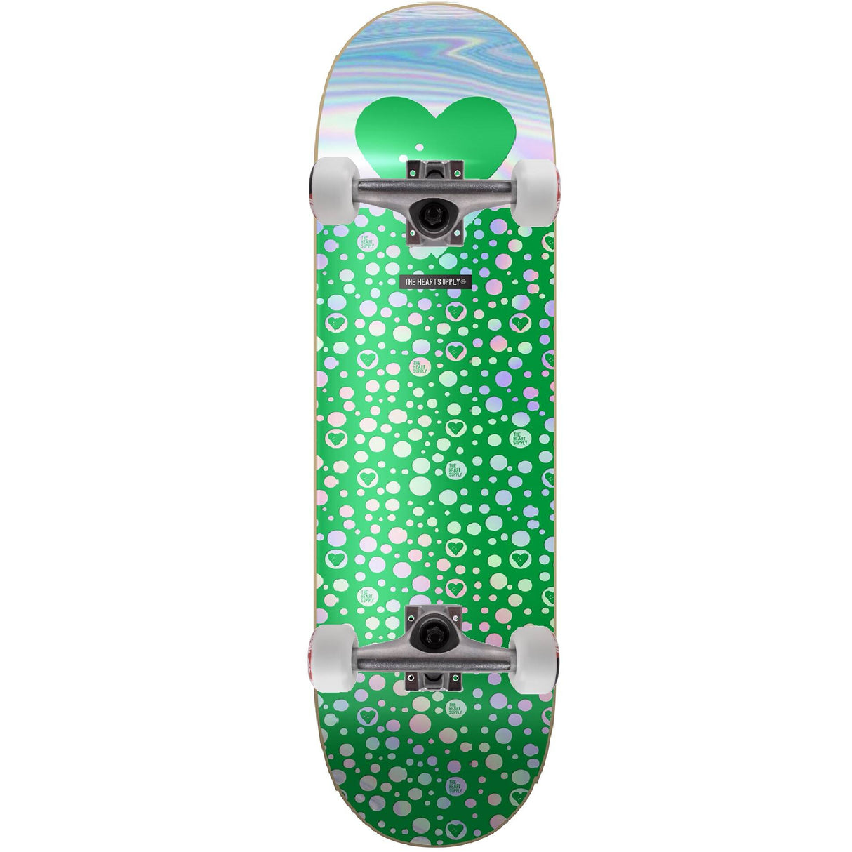 The Heart Supply Foil Logo Custom Skateboard - Green 8"