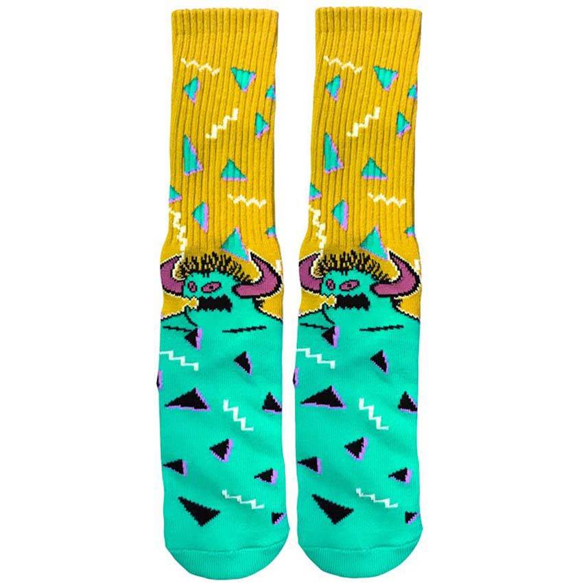 Toy Machine 80s Monster Socks - Yellow/Turquoise