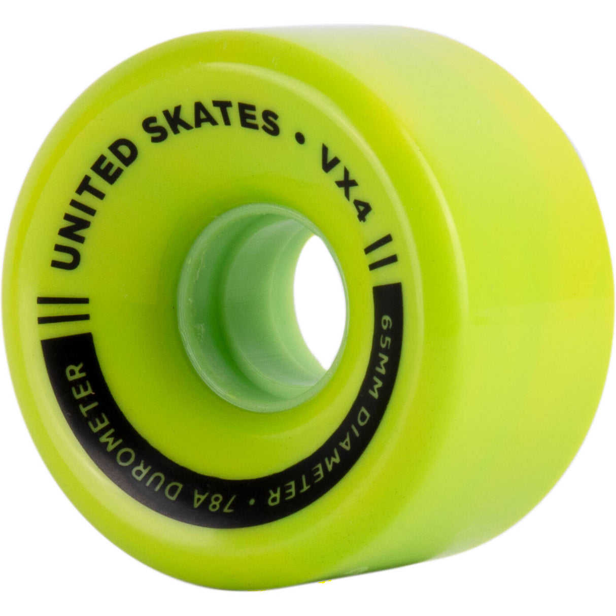 United Skates VX4 Elite 65mm x 36mm 78A Quad Roller Skate Wheels - Lime