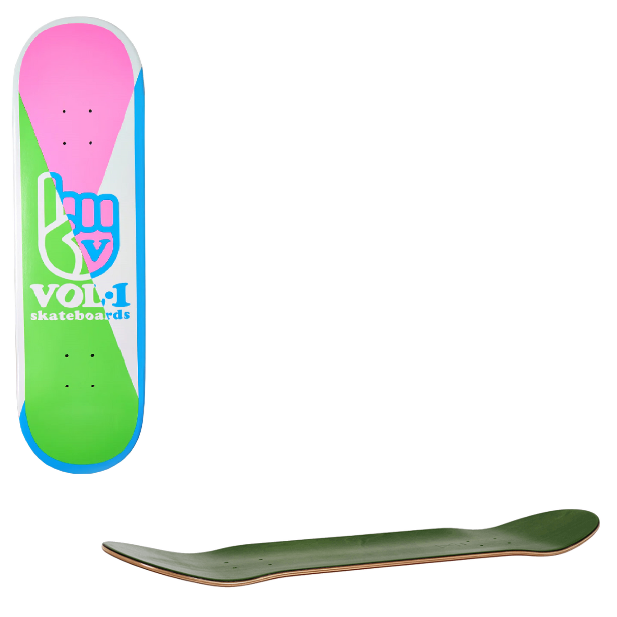 Vol.1 Frames Skateboard Deck - Green/Pink 8.125''
