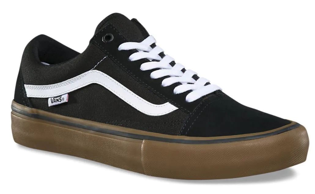 Vans Old Skool Pro Skate Shoes - Black/White/Medium Gum