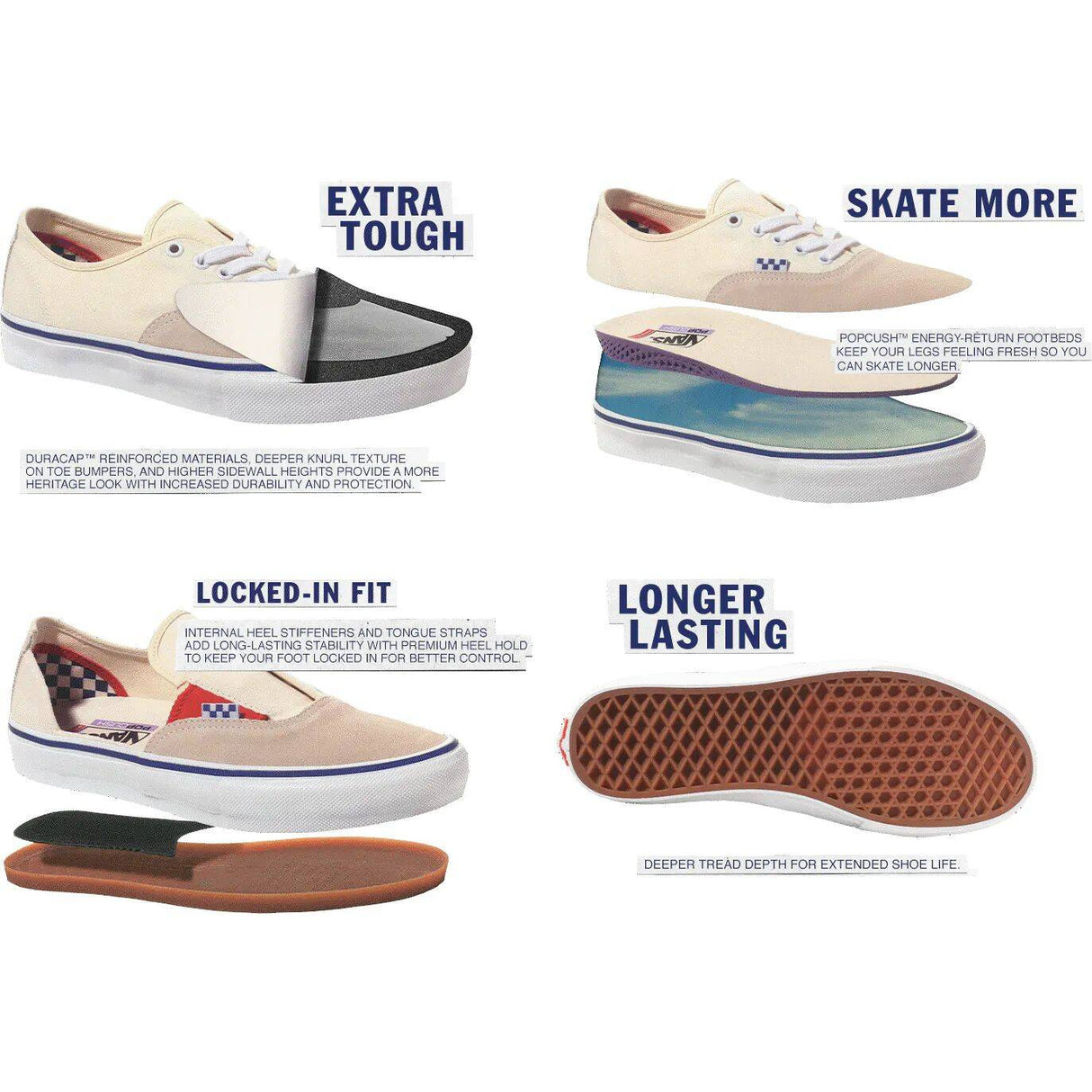 Vans Skate Authentic Skate Shoes - Off White
