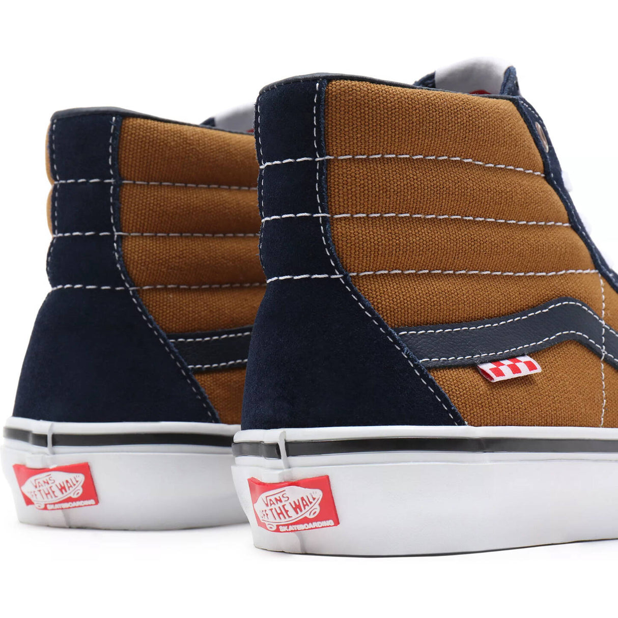 Vans Skate Sk8-Hi (Reynolds) High Top Skate Shoes - Navy/Golden Brown