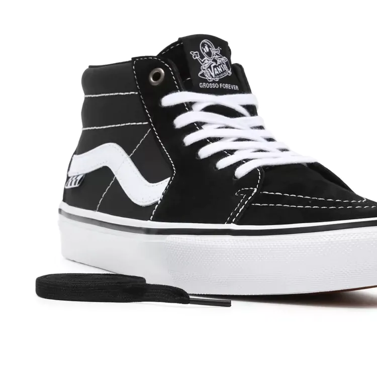Vans Skate Grosso Mid Skate Shoes - Black/White/Emo Leather