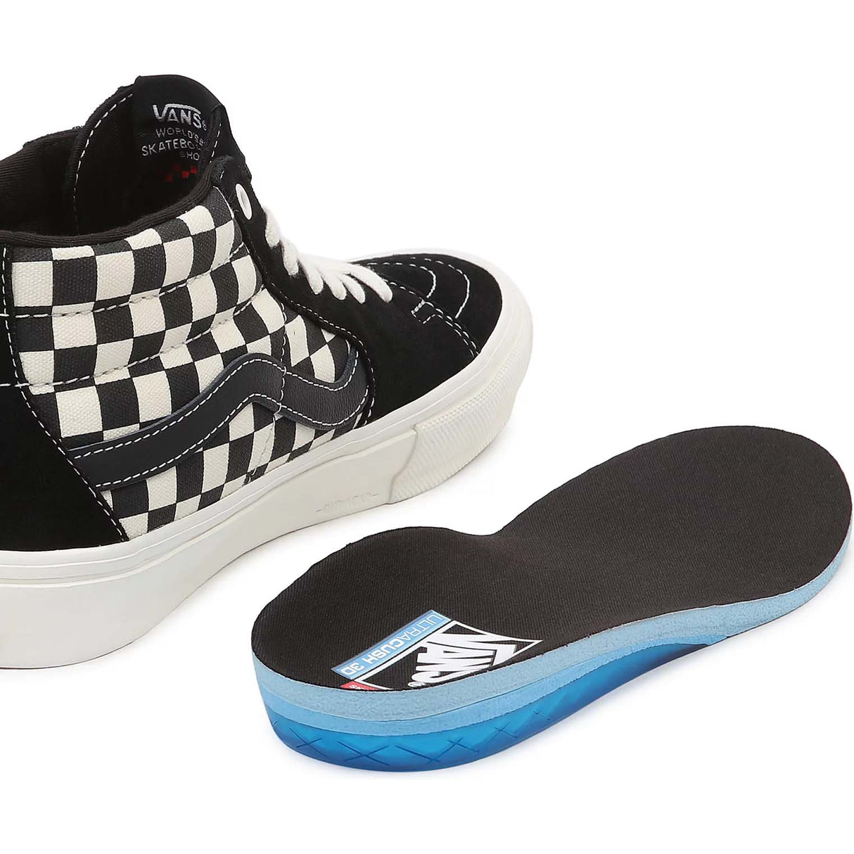 Vans Grosso Mid Skate Shoes - Checkerboard Black/Marshmallow