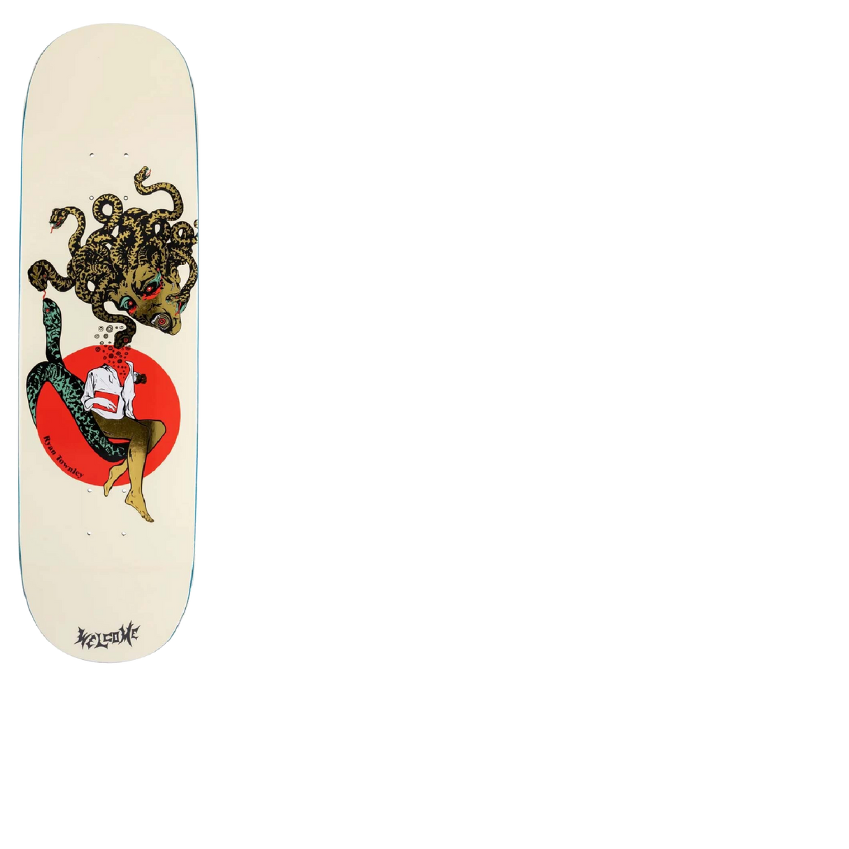 Welcome Gorgon On Enenra Skateboard Deck - Bone/Gold Foil 8.5"